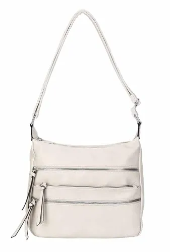 Damen Tasche Shopper Schultertasche Umhängetasche Crossover Crossbody Henkeltasche Beuteltasche Handtasche City Bag Reise Kunst-Leder Beige V1