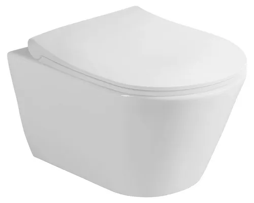 Sapho Wand-WC Avva Rimless weiß 100314 - Spülrandloses Wand-WC in elegantem Weiß, kompakte Größe 35,5x53 cm aus hochwertiger Keramik für moderne Badezimmer. Lieferung ohne WC-Sitz, separat erhältlich.