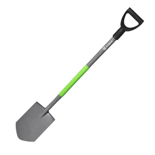 KADAX Gartenspaten mit D-Griff, Robuster Spaten für Garten, Pflanzschaufel, Gartenschaufel mit Stiel, Spatenschaufel aus Stahl, Funktionale Gartenwerkzeug (Spitz)