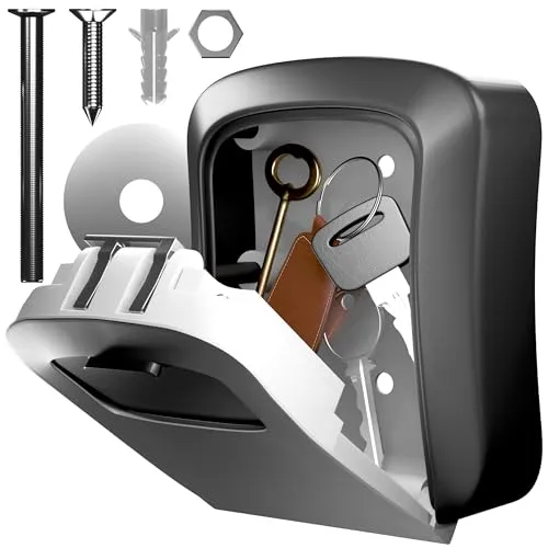 Wetterfester Schlüsseltresor mit 4-stelligem Zahlencode – Antrazhit-silber