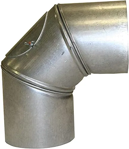 AdoroSol Vertriebs GmbH Rauchrohr Ofenrohr Rauchrohrbogen Kaminrohr Bogen 0-90° verstellbar mit Tür Ø130mm FAL silber
