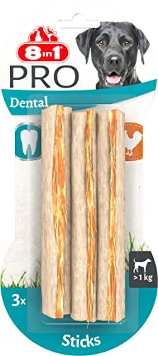 8in1 Pro Dental Sticks - gesunde Kaustangen für Hunde, Zahnpflege mit Anti-Zahnbelag-Formel und köstlicher Hähnchenbrust, 3 Stück