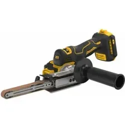 DeWALT Akku-Bandfeile DCM200NT - leistungsstark und flexibel - Schleifmaschine mit bürstenlosem Motor für längere Lebensdauer und variable Geschwindigkeit. Ideal für Stahl, Holz und Kunststoff. Inklusive Zubehör für optimale Ergebnisse und Staubabsaugung.