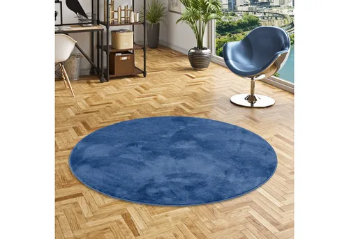 Snapstyle Luxus Teppich, Dunkelblau, 100x100 cm, Hochflorteppich - Luxuriöser Hochflorteppich in Dunkelblau, 100x100 cm, für stilvolle Akzente in jedem Raum. Mit rutschfester Unterseite und beeindruckender Grammatur von 1800 g/m² für hohen Komfort und Strapazierfähigkeit.