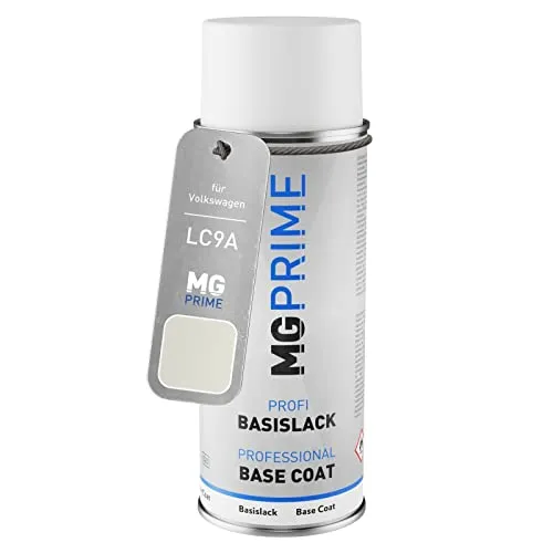 MG PRIME Autolack Spraydose für Volkswagen VW LC9A / C9A / 0Q Pure White/Carraweiss Basislack Sprühdose 400ml