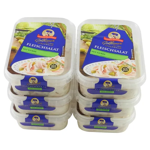  16,66€/1kg) GOLßENER Fleischsalat mit Gurke 6er Set (6 Packungen à 200 g