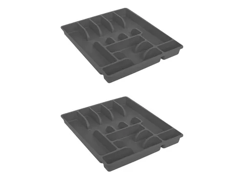 Engelland Besteckkasten für Schubladen 40 cm - 2 St. Set - Besteckeinsatz aus BPA-freiem PP-Kunststoff, robust und bruchfest. 9 Fächer für optimale Ordnung in jeder Küche, passend für alle handelsüblichen Schubladen.