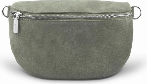 ARTVALL - Umhängetasche aus Wildleder ohne Gurt, Praktische Umhängetasche, Crossbody Bag, Schultertasche Damen, Einzelne Tasche Vintage Look in Hellgrün