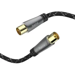 Hama Antennen-Kabel Koaxial, 120 dB, vergoldet, 3 m - Schwarz/Grau