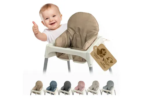 BambiniWelt by Rafael K. Hochstuhlauflage Sitzbezug Kissen Ersatzbezug kompatibel mit Ikea Hochstuhl Antilop M1, weich, waschbar, langlebig