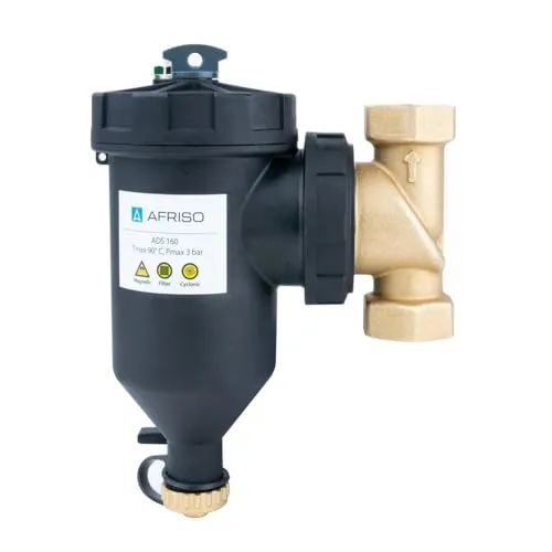 Afriso Magnetischer Schlammabscheider 1” ADS 160 Schmutzfänger | Satz Mit Zubehör | Magnet Filter Schmutzfänger | Magnetischer Partikelabscheider