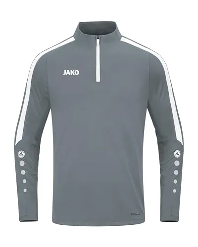 JAKO Herren Ziptop Power, Steingrau, S - Pullover für Herren & Damen mit Keep Dry Funktion, ideal für Outdoor-Aktivitäten und maximalen Tragekomfort dank 100% recyceltem Polyester.