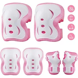 Plusawa Knieschoner Kinder Schoner Inliner Kinder 6er Set Kinder Schützer Ellenbogenschoner für Fahrradfahren, Roller, Inlineskating, Eislaufen, ...