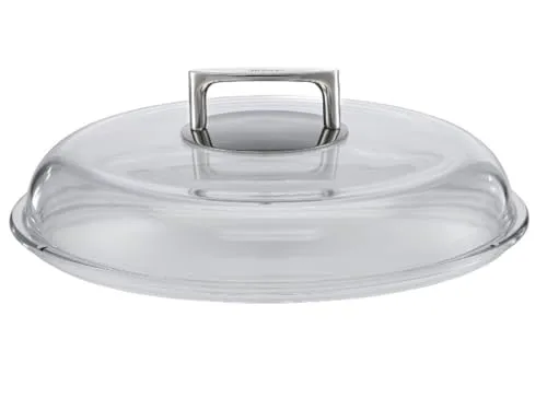RÖSLE SILENCE Borosilikat Glasdeckel 32 cm - Hochwertiger Pfannendeckel aus hitzebeständigem Borosilikatglas, ideal für Bratpfannen mit 32 cm Durchmesser. Temperatursicher bis 260 °C und spülmaschinengeeignet für müheloses Kochen.
