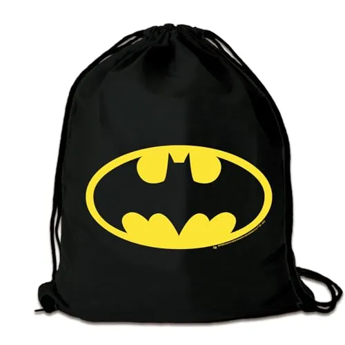 Logoshirt® DC I Batman I Logo I Stoffbeutel I bedruckt I schwarz I AZO-free I stabiler Kordelzug I Lizenziertes Design