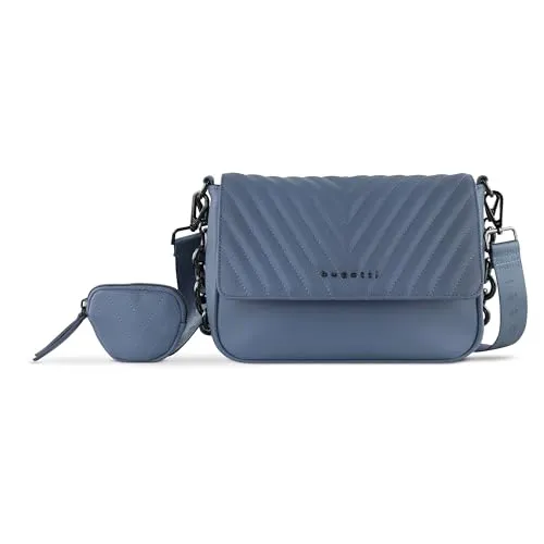 bugatti Sira Schultertasche S für Damen - stilvolle Umhängetasche mit Kette - Umhängetaschen – Handgefertigte Mini-Bag aus hochwertigem Polyurethan, ideal für Alltag und Party, mit abnehmbaren Schulterriemen für flexible Trageoptionen.