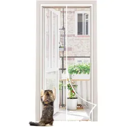 Sekey Fliegengitter Tür Magnet Balkontür, Insektenschutz tür 90x210cm, Katzensicher, Langlebig, Geruchsfrei und Ungiftig, Weiß - Weiß