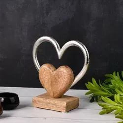 Dekoaufsteller Dekoobjekt Silber Herz Amour -4-