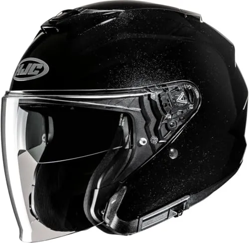 HJC i31 Solid Jethelm XL, schwarz - Stilvoller Schutz für Männer - Motorradhelm mit APC Polycarbonat für hohe Schlagzähigkeit, ACS Belüftungssystem für optimale Luftzirkulation und HJ-43 Visier mit 99% UV-Schutz.