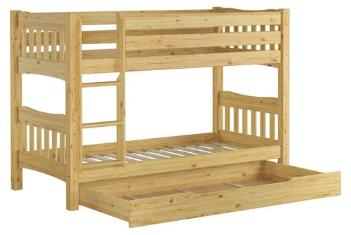 Etagenbett Kiefer Massivholzbett 90x200 Stockbett Hochbett Zubehör wählbar V-60.15-09Ni70 Rollrost und Bettkasten inkl.