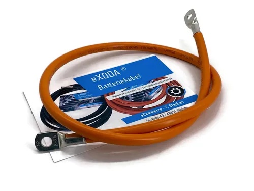 eXODA 25 mm2 M8 M8 Batteriekabel, Orange, (75 cm), 99% Kupfer