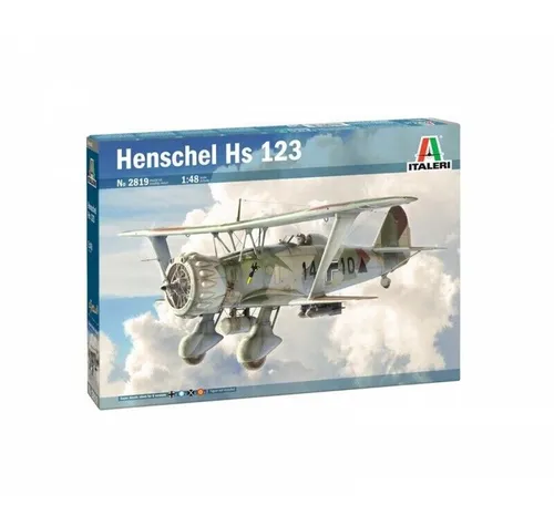 Italeri 2819 Henschel HS 123 Bausatz 1:48 - Plastik Modellbausatz im Maßstab 1:48, ideal für Militärflugzeug-Enthusiasten und Hobbybastler, unmontiert für kreativen Bau-Spaß.