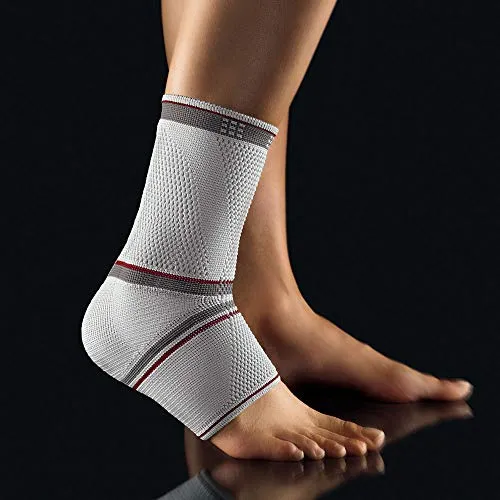 Bort 054700 Small Rechts Silber TaloStabil Aktiv-Sprunggelnkbandage - Medizinische Verbrauchsmaterialien für Knöchel, hochwertige Bandage mit silikonpelotten für Massageeffekt und hochelastischer Dehnungszone für einfachen Sitz.