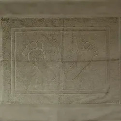 KH-Haushaltshandel Baumwoll Frottier Duschvorleger, Badematte, Frottee, 50 x 70 cm, Fb. taupe, Füße, uni einfarbig, Badvorleger, 100% Baumwolle