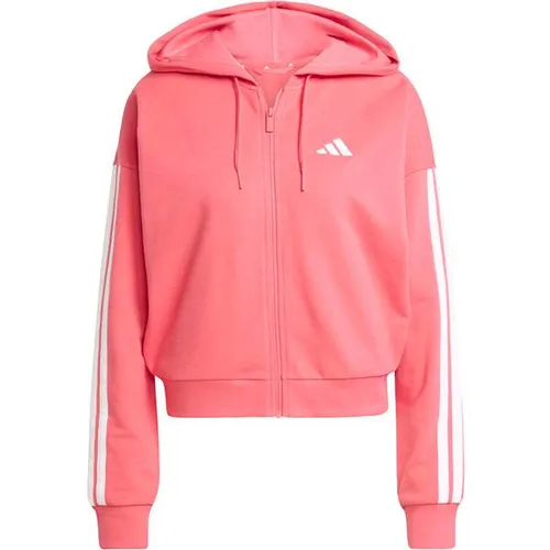 adidas Sportswear Kapuzensweatshirt W 3S FT FZ HD - Hoodie aus nachhaltigem French-Terry-Material, ideal für den Alltag. Mit 3-Streifen-Design und hohem Tragekomfort, besteht zu 70% aus recycelten und erneuerbaren Materialien.