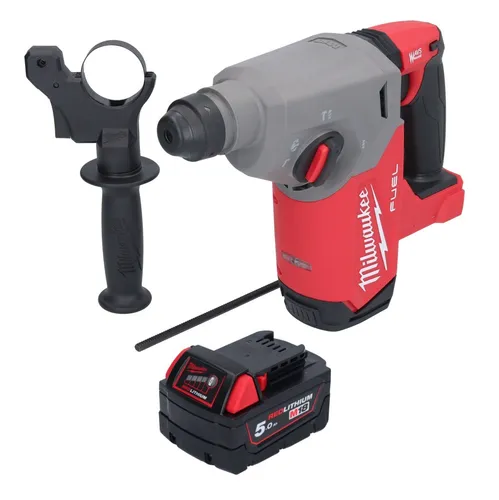 Milwaukee M18 FH-501 Akku Bohrhammer 18 V - Bohrmaschine mit 2,5 J Schlagkraft und 5,0 Ah Akku. Ideal für professionelle Anwendungen und handliche Nutzung dank Zusatzgriff.