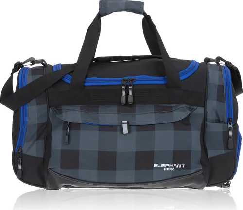 Sporttasche Adventure Gym Mate Fitness Sport Tasche Reisetasche 55 cm 45 Liter 724 Plaid Black Schwarz Blue Karo