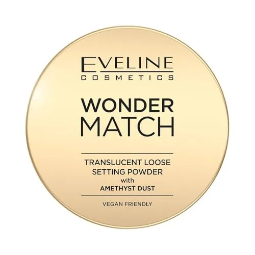 Eveline Cosmetics Wonder Match Amethyst Infused Setting Powder - Transparent, Vegan, Langanhaltendes Make-up-Finish