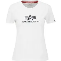 ALPHA INDUSTRIES New Basic T-Shirt BL Glitter W - Damen T-Shirt in Größe L, aus 100% Baumwolle, mit stylischem Logoprint – ein Must-Have für jeden Kleiderschrank!