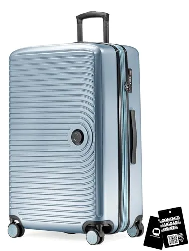 Hauptstadtkoffer Mitte - Großer Hartschalenkoffer, TSA, 4 Rollen, Check-In Gepäck mit 8 cm Volumenerweiterung, 77cm, 130 Liter, Pool Blue