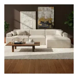 skølm Freki Cloud Couch – Beige Cord Sofa mit Hocker in beige von skølm