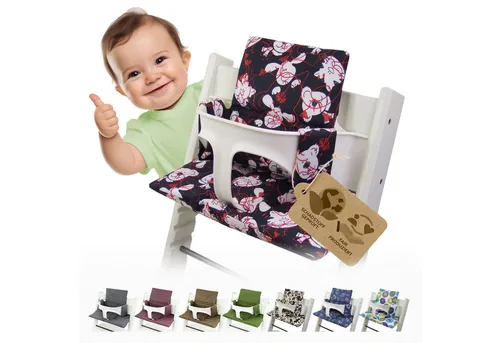 BambiniWelt by Rafael K. Hochstuhlauflage Ersatzbezug Bezug Sitzkissen kompatibel mit Stokke Tripp Trapp Mod. 2