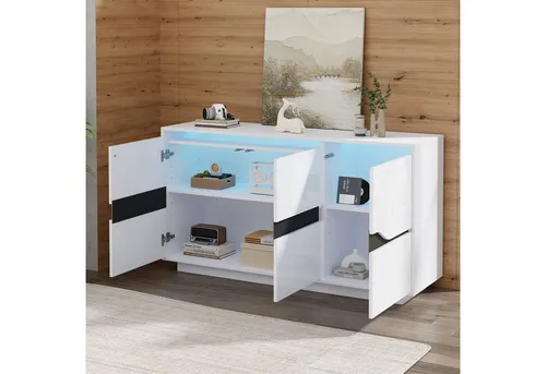 STILVORA Sideboard mit LED-Licht – Moderner Buffetschrank für Ihr Wohnzimmer
