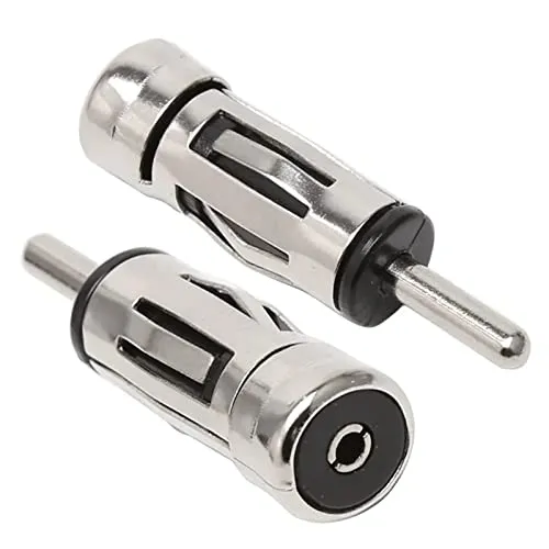 Yoezuo 2 Stück Antennenadapter Autoradio Din Male auf ISO Buchse Antennen Adapter Universal Radioadapter Auto KFZ Antenne Autoradio-Antennenadapter, Silber