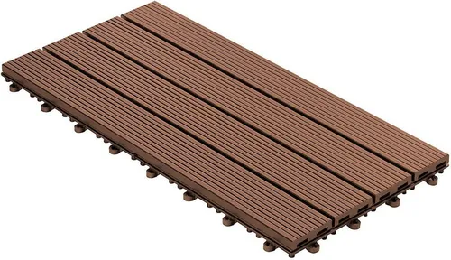 casa pura Klickfliesen WPC-Terrassendielen Royal Hellbraun, 60x30 cm, Diele in Holzoptik, 1 St.