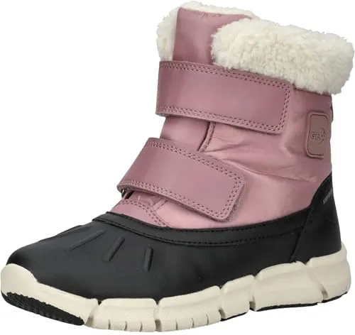 GEOX Stiefel für Kinder, Gr. 29, rosa - Wasserdichte und atmungsaktive Wanderschuhe mit Warmfutter, ideal für kalte Tage. Der Klettverschluss ermöglicht einfaches An- und Ausziehen, während die herausnehmbare Innensohle zusätzlichen Komfort bietet.