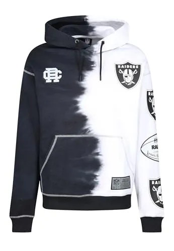 Recovered Hooded Sweatshirt Hoodie Kapuzenpullover - NFL - Las Vegas Raiders Ink Dye Effect BlackOn White XXL