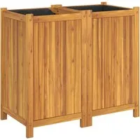 vidaXL Pflanzkübel aus Akazienholz - Garten-Zubehör: Robuster Pflanzkübel aus massivem Akazienholz mit praktischer Einlage für optimale Pflanzenpflege und dekorative Gestaltung auf Balkon oder Terrasse.