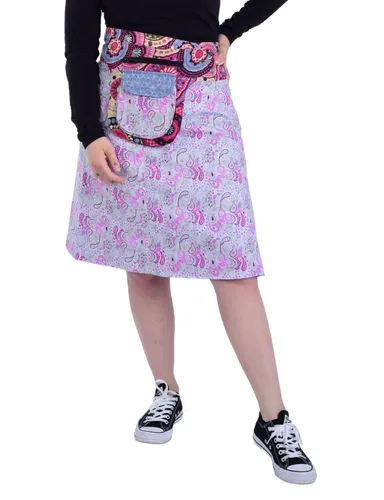 Sunsa Damen Rock Midirock Wickelrock aus 100%Baumwolle,Größe verstellbar