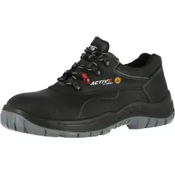 HKS Sicherheitsschuhe Active 200, S2 ESD, Halbschuhe, Herren, Echt Leder, schwarz, Gr. 46 - Hochwertige Arbeits- & Schutzkleidung mit Stahlkappe und rutschfester PU-Laufsohle. ESD-fähig und ideal für Bau, Industrie und Handwerk. Optimaler Schutz bei jedem Schritt!