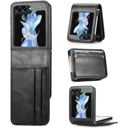 CoolGadget Handyhülle Klapphülle für Samsung Galaxy Z FLIP 7 Flip Case, Kunstleder Klapphülle mit Magnetverschluss, kompatibel mit Samsung Galaxy Z FLIP 7 (6,9 Zoll), Schwarz