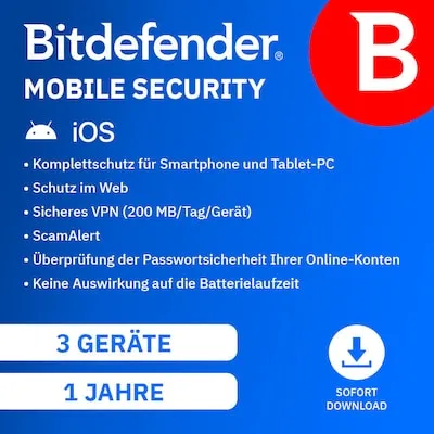 Bitdefender Mobile Security 1 Jahr für 3 Geräte
