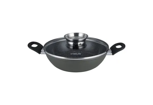 STONELINE Servierpfanne mit Aroma-Glasdeckel, 28 cm von STONELINE