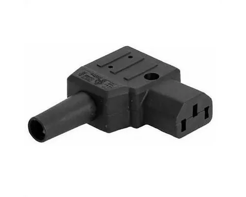 Bachmann Kaltgerätekupplung IEC320 C13 rechtsgewinkelt 10A/250VAC Stromadapter, Schraubanschluß, 915.173