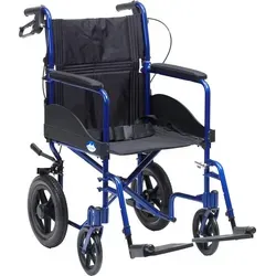 Drive Medical Transportrollstuhl Expedition Plus - Faltbarer und leichter Transportrollstuhl, ideal für Reisen. Mit Doppelfunktionsbremse, gepolsterter Sitzfläche und abklappbarer Rückenlehne für einfaches Verstauen.