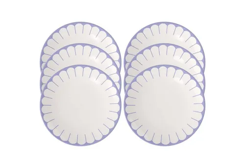 Villeroy & Boch Fleur Couleur Speiseteller 6er Set - Bleu - Teller Set aus Premium Porzellan, Ø 26,6 cm, spülmaschinen- und mikrowellensicher. Florale Eleganz und moderne Farben bringen frischen Wind auf Ihren Tisch – ideal für jede Gelegenheit.
